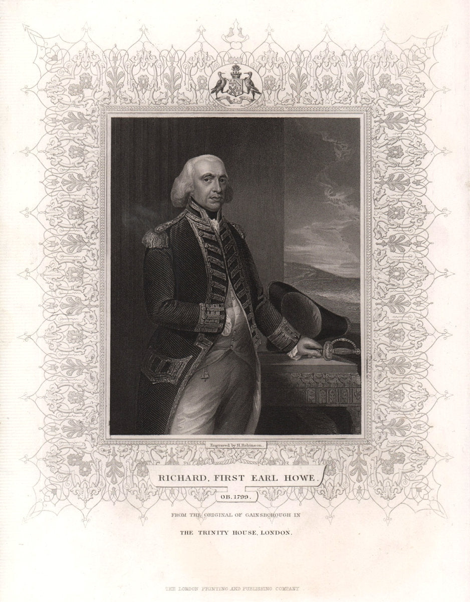 Richard, First Earl Howe (1726-1799), after Gainsborough. TALLIS c1855 print